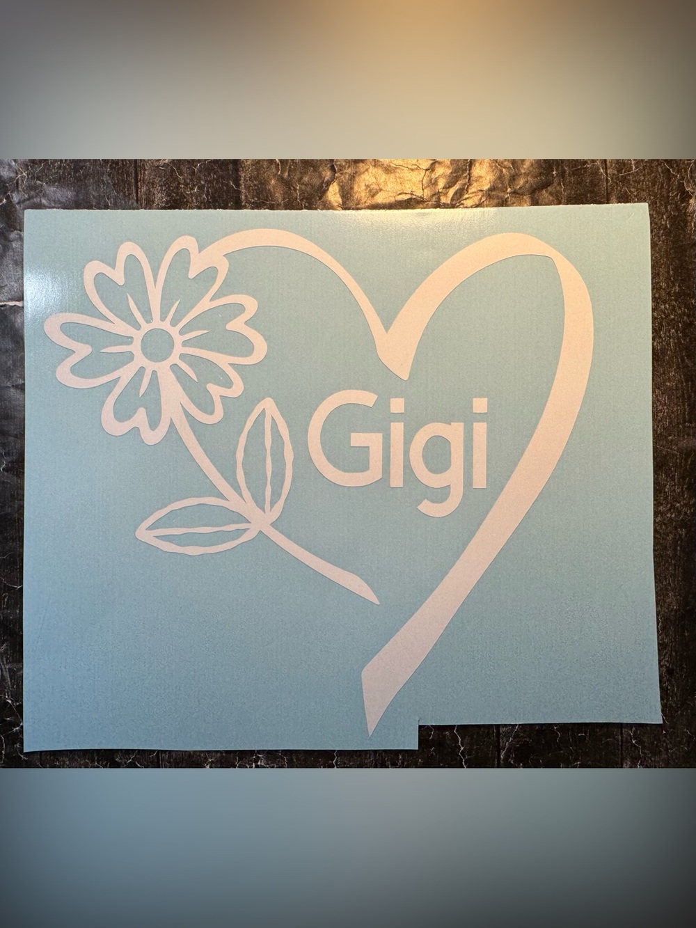 Gigi Heart White Vinyl Car Truck Window Laptop Decal Bumper Sticker